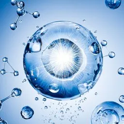 Water Molecule Skincare Science Visualization
