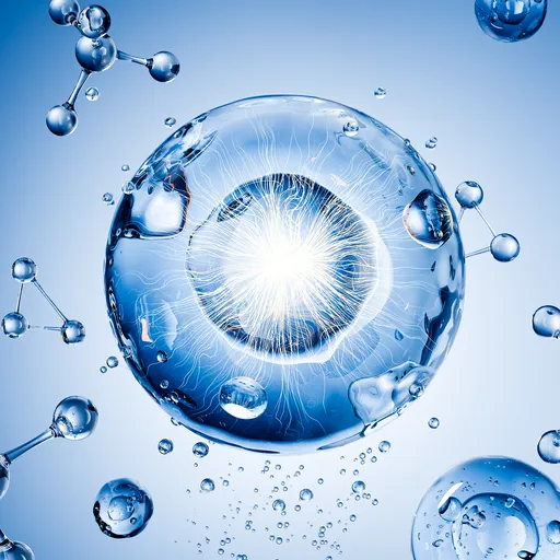 Water Molecule Skincare Science Visualization