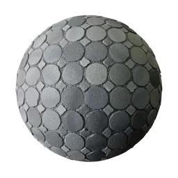 High-resolution, seamless Paving stone material with realistic textures for 3D rendering in Blender and PBR applications.