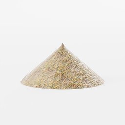 Palm-leaf conical traditional hat