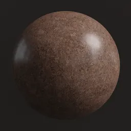High-quality 4K brown granite texture for realistic PBR material rendering in Blender 3D, suitable for various applications.