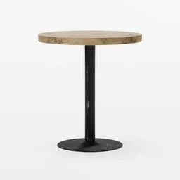 Realistic Blender 3D model with textured wooden surface and scratched black pedestal.