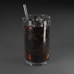 Iced Americano with Straw in Glass