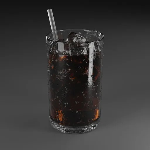 Iced Americano with Straw in Glass