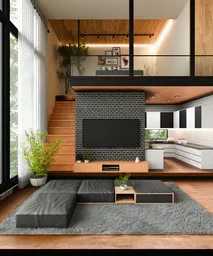 High Ceiling Living Room