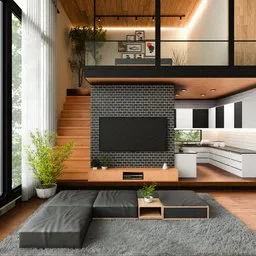 High Ceiling Living Room