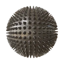 Highly detailed PBR metal spikes texture for Blender 3D, suitable for creating realistic metal surfaces.