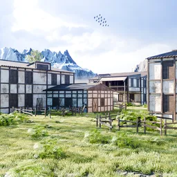 Nature Snowy Mountain Village Retreat