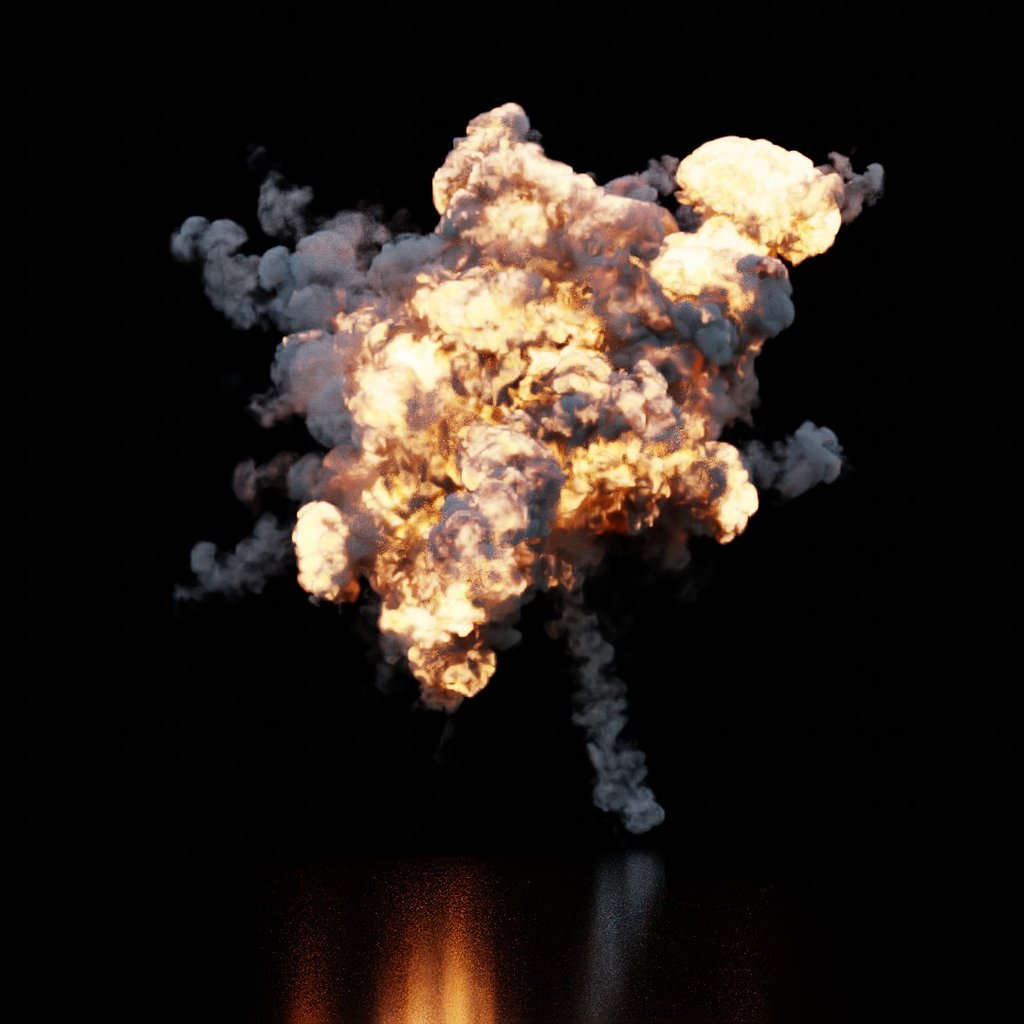 Aerial Explosion Static | FREE Simulations models | BlenderKit