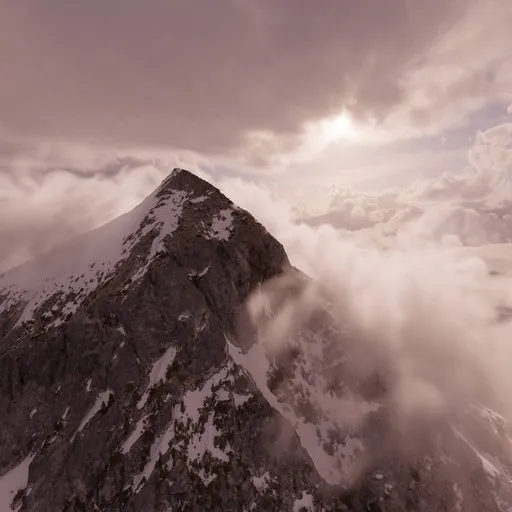 Clouds VDB over Mountain Peak