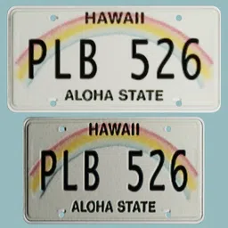Hawaii Licence plate PL