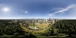 City Park Sunny Cloudy Day