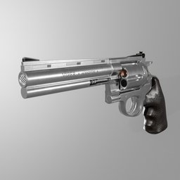 "CRV Viper .44 Revolver - a highly polished 3D model compatible with Blender 3D. This sleek gun, inspired by the spirit of strength and precision, is perfect for virtual fight scenes or equipment renders. Download today from BlenderKit."