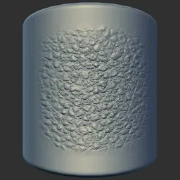 Detailed dragon skin effect by ER Dragon Brush 79, ideal for 3D sculpting in Blender, enhancing creature model surfaces.