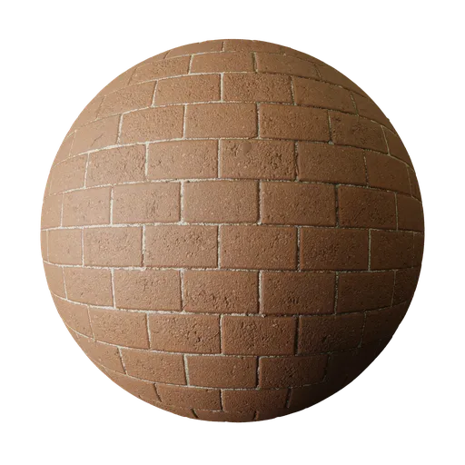 Worn Orange Brick Paving