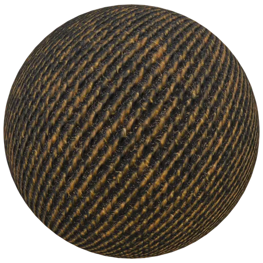 High-resolution dark brown denim PBR texture for 3D modeling in Blender.