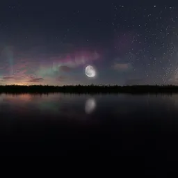 Night Aurora & Moon Sky