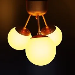 "Ceiling-Light 3D model for Blender 3D: High-quality hanging lamp with wire, mid-century style, and bright amber glow. Rendered in CGI and suitable for Keyshot product renders and Unreal Engine 5. Perfect for adding classic elegance to any interior design project."