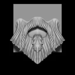 3D sculpting brush for stylized beards and mustaches in Blender, quick application tool.