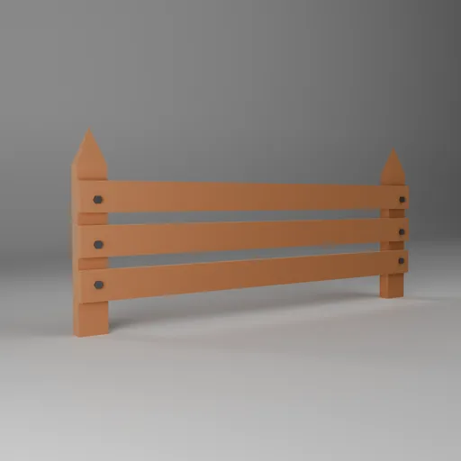 Low Poly Stylized Wooden Fence