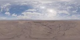 Terragen-rendered HDR featuring dual suns with dynamic shadows and reflective clouded sky for varied lighting in scenes.