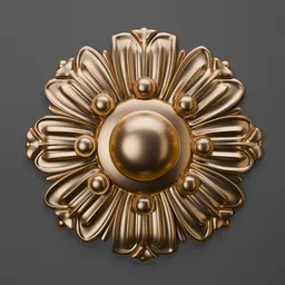 Intricate classic gold 3D ornament for Blender, ideal for enhancing architectural details and design projects.
