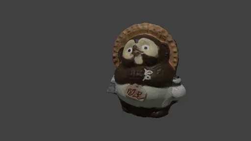 Intricately detailed tanuki sculpture 3D model optimized for Blender.