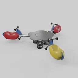"Experience the fun and vibrant Blaze playground from Kompan in stunning 3D with this BlenderKit model. Perfect for those looking to incorporate exercise equipment into their virtual projects. Get inspired for mobile learning app prototypes and other creative endeavors with this complex, colorful render."