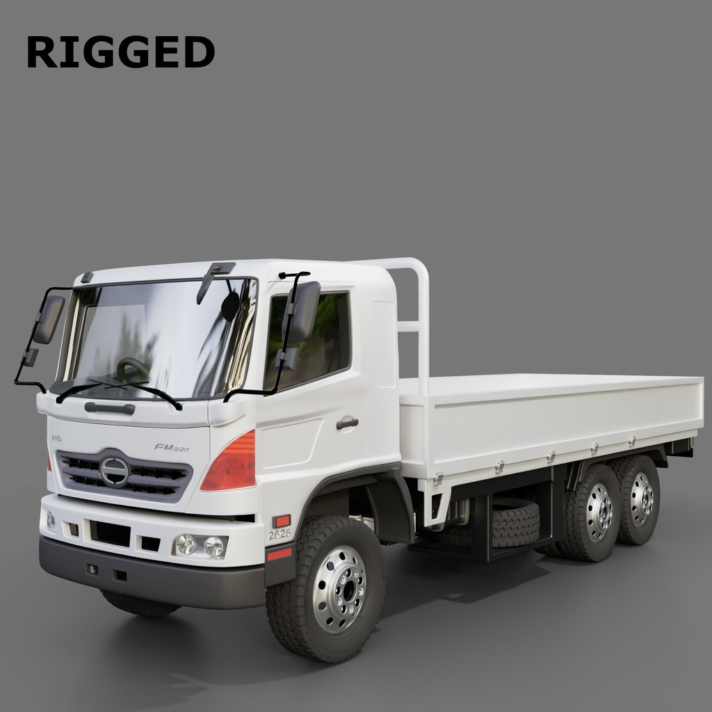 Hino Jumbo Ranger FM 320 Flatbed Truck | Trucks models | BlenderKit
