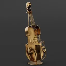 Golden Violin Sculpture
