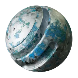 Chipped Painted Galvanized Metal