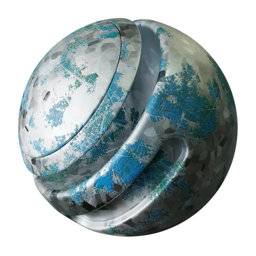 Chipped Painted Galvanized Metal