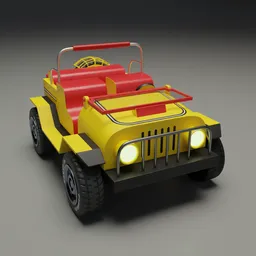 Yellow wooden buggy