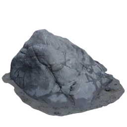 Realistic 3D rock model with detailed textures for Blender rendering, suitable for digital environment creation.