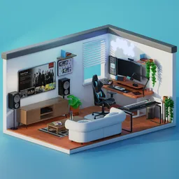 Isometric Rom and Beedroom Gamer