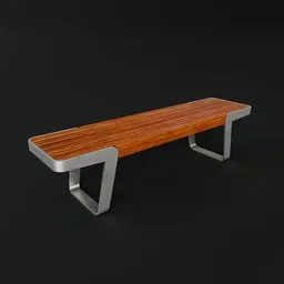 Modern Wooden Park Bench