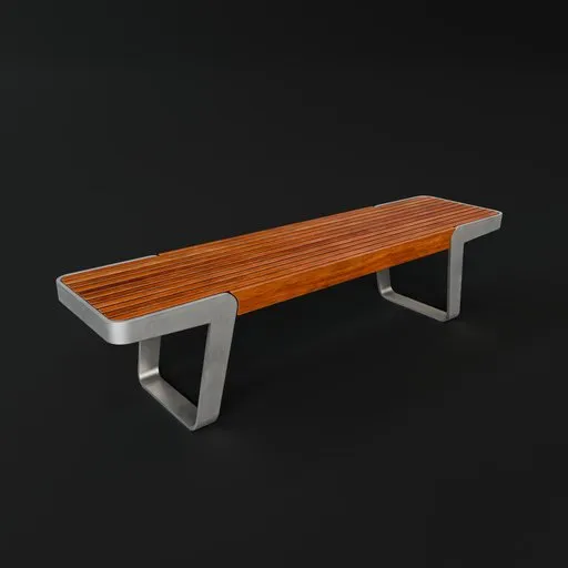 Modern Wooden Park Bench