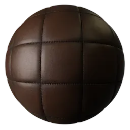 Square Stitch Leather Brown