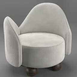Lounge Chair Wool Curvy Round