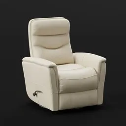 Beige Leather Recliner Chair