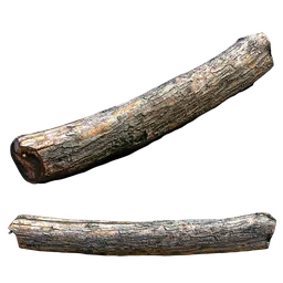 Realistic 3D model of a wooden log for Blender, ideal for virtual forestry or natural environment design.