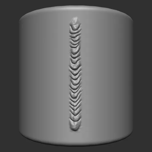ER Welding Brush 27 effect for 3D sculpting in Blender, ideal for creating realistic metal damage textures.