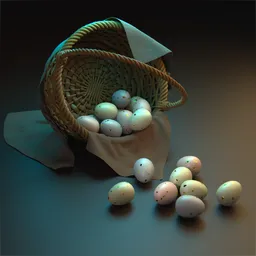 Easter Wicker Basket & Golden Foil Eggs