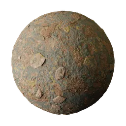 Mossy Orange Sandstone with Stones