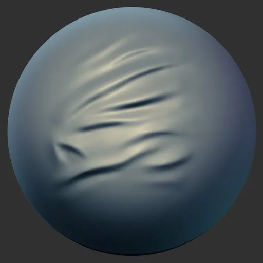 3D Blender sculpting brush for creating detailed fabric textures, ideal for clothing wrinkles and collars.