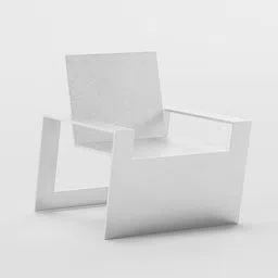 3D model of a sleek, metal minimalist chair with textured surfaces, ideal for Blender rendering and design visualization.
