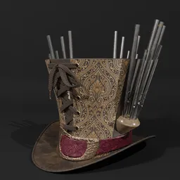 Victorian corsage cylinder hat