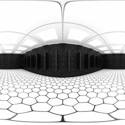Hexagon Floor Grid Hall