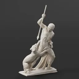 statue of Panther and man
