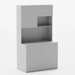 Detailed 3D model of a compact office kitchenette with modern design, optimized for Blender use.